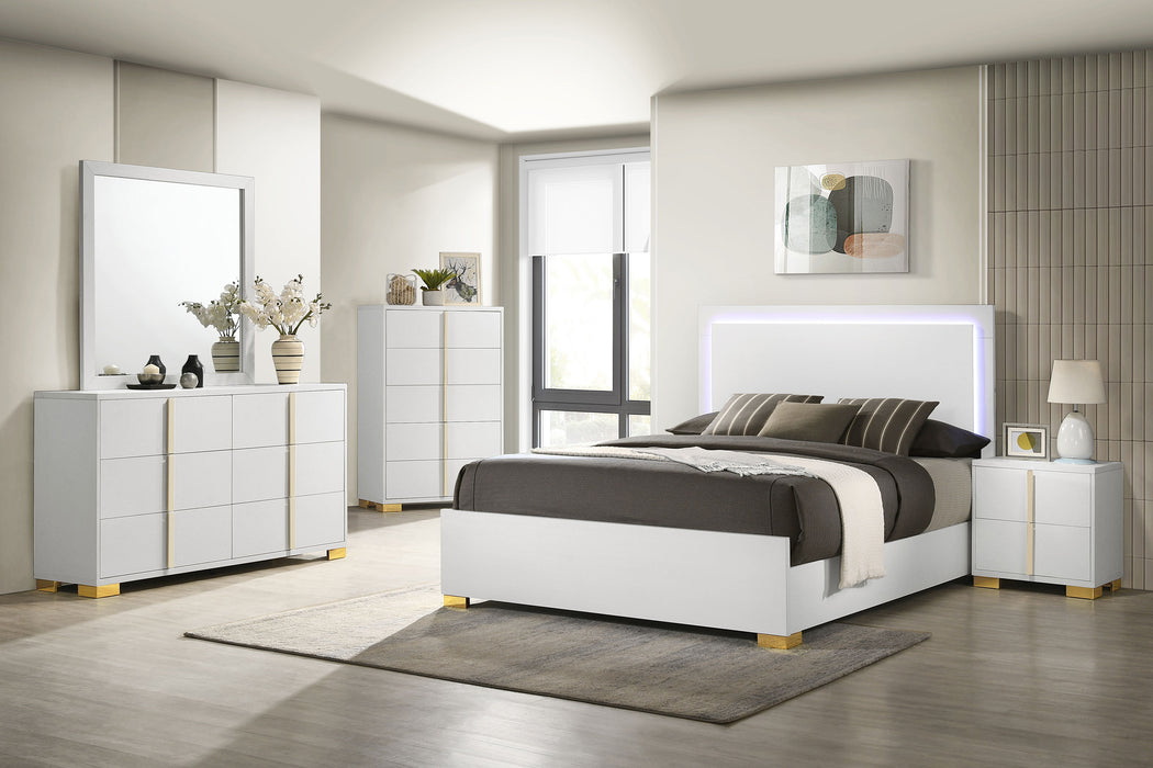 Marceline Bedroom Sets White & Black 4 & 5 Piece