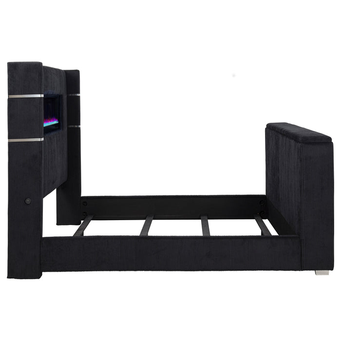 Tisdall Wingback TV Bed with Flame Visualizer