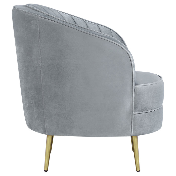 Sophia Upholstered Vertical Channel Tufted Chair Blue