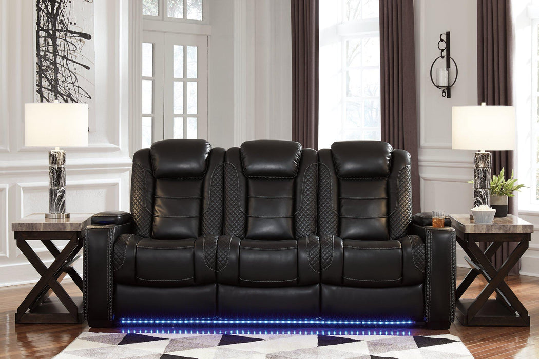 Party Time Midnight Power Reclining Sofa and Loveseat with Power Recliner