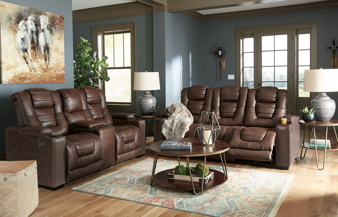 Owner's Box Thyme Power Reclining Sofa and Loveseat