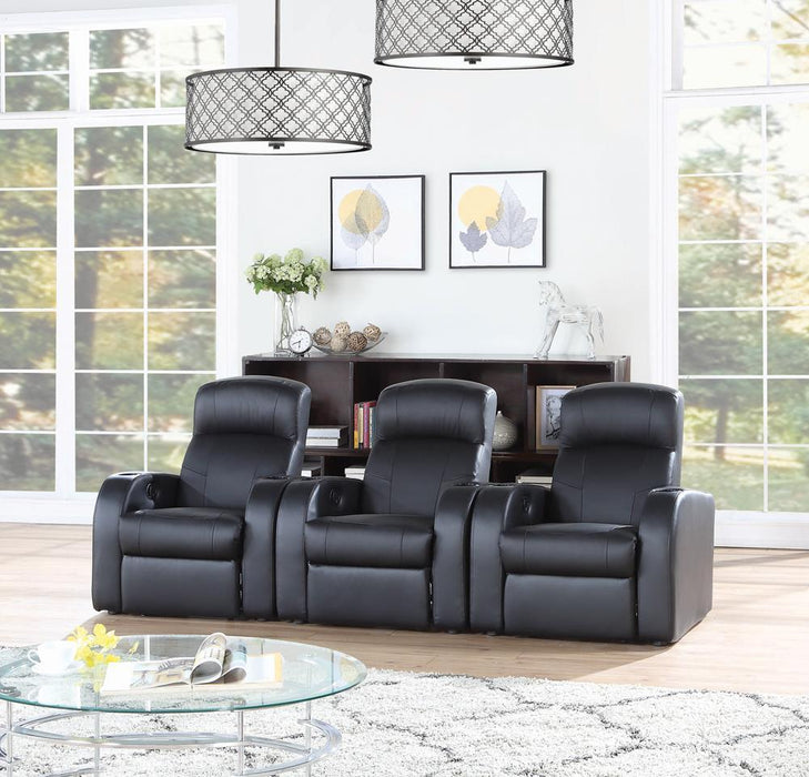 Cyrus Home Theater Black Recliner