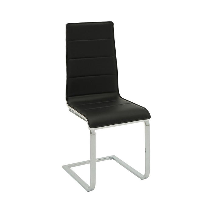 Broderick Contemporary Chrome and Black Dining Chair