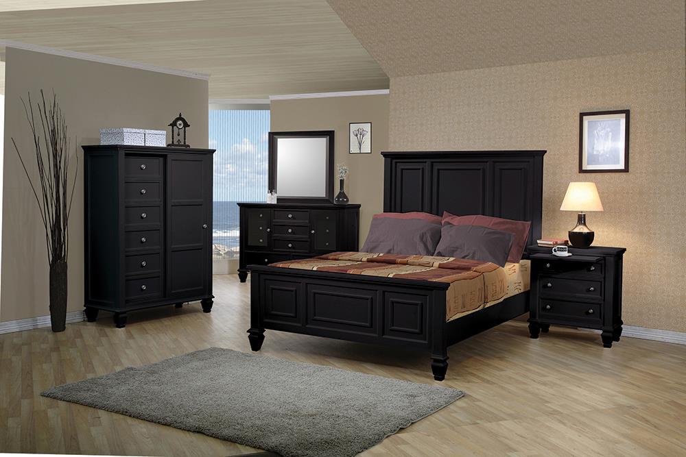 Sandy Beach Black Queen Five-Piece Bedroom Set
