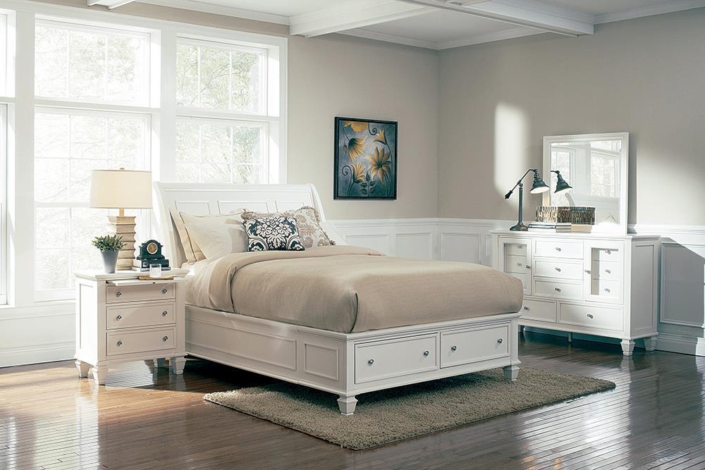 G201309Q-S5 Sandy Beach White Queen Five-Piece Bedroom Set