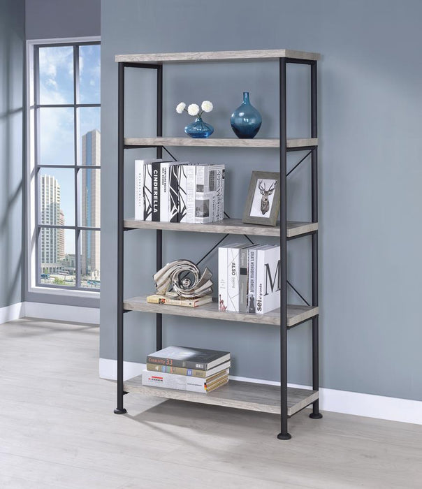 Analiese 4-shelf Open Bookcase Grey Driftwood