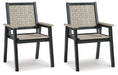 Mount Valley Driftwood/Black Arm Chair (set Of 2) image