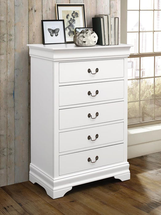 Louis Philippe White Five-Drawer Chest image