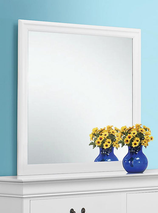 Louis Philippe White Dresser Mirror With Beveled Edge image