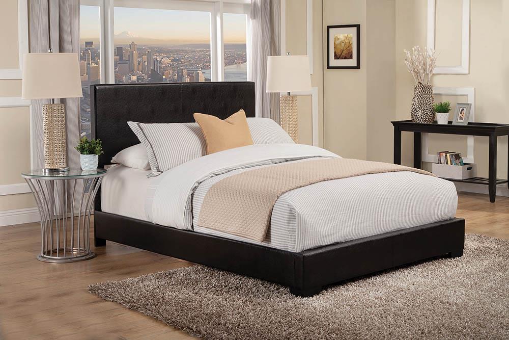 Conner Casual Black Upholstered California King Bed image
