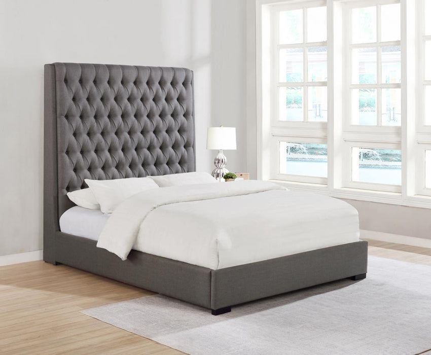 Camille Grey Upholstered California King Bed image