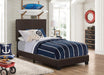 Dorian Brown Faux Leather Upholstered Twin Bed image
