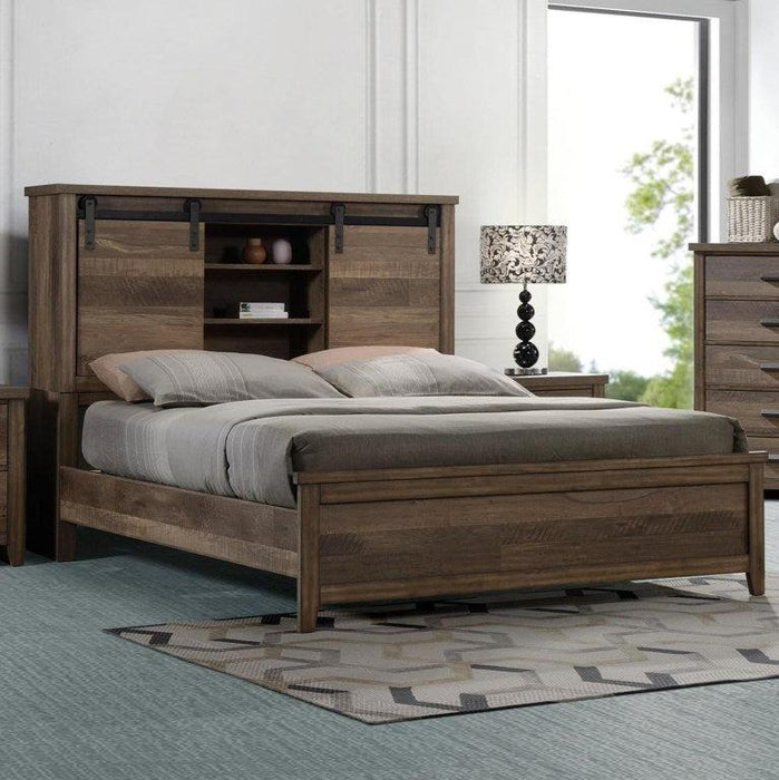 Crown Mark Furniture Calhoun King Bookcase Bed in Brown image