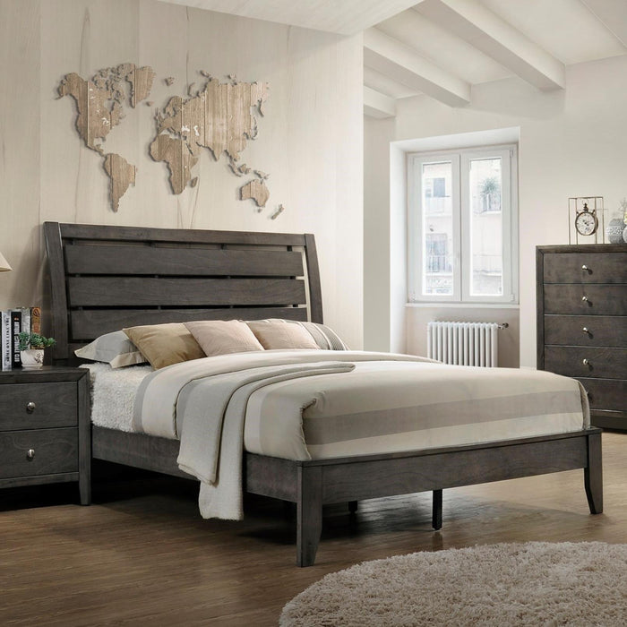 Crown Mark Furniture Evan King Panel Bed in Grey image
