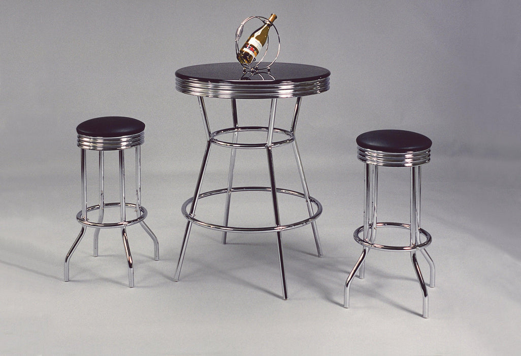 3PC BAR TABLE/CHAIR SET (SWIVAL) image