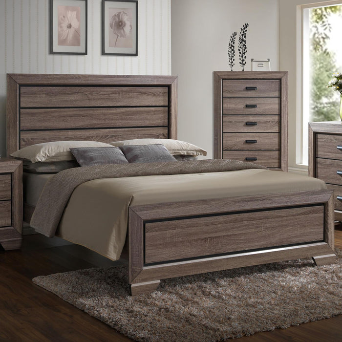 Crown Mark Farrow King Panel Bed in Brown image